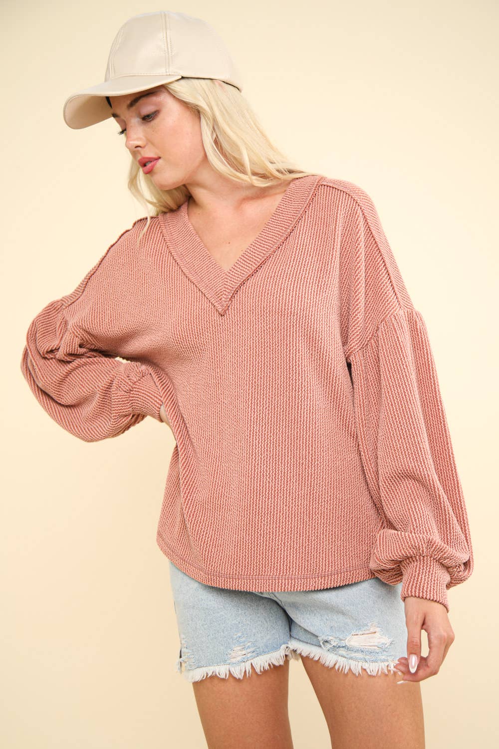 Cora Rust Knit Top