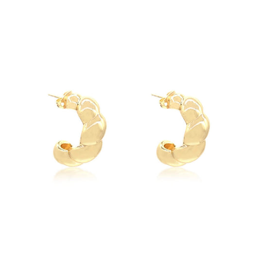 Chunky Crescent Bubble Gold Filled Earrings
